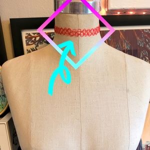 Red Tattoo Choker Necklace